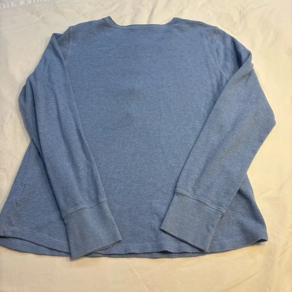 L.L. Bean Women’s Woven Blue Long Sleeve Shirt Size Large - Picture 4 of 5